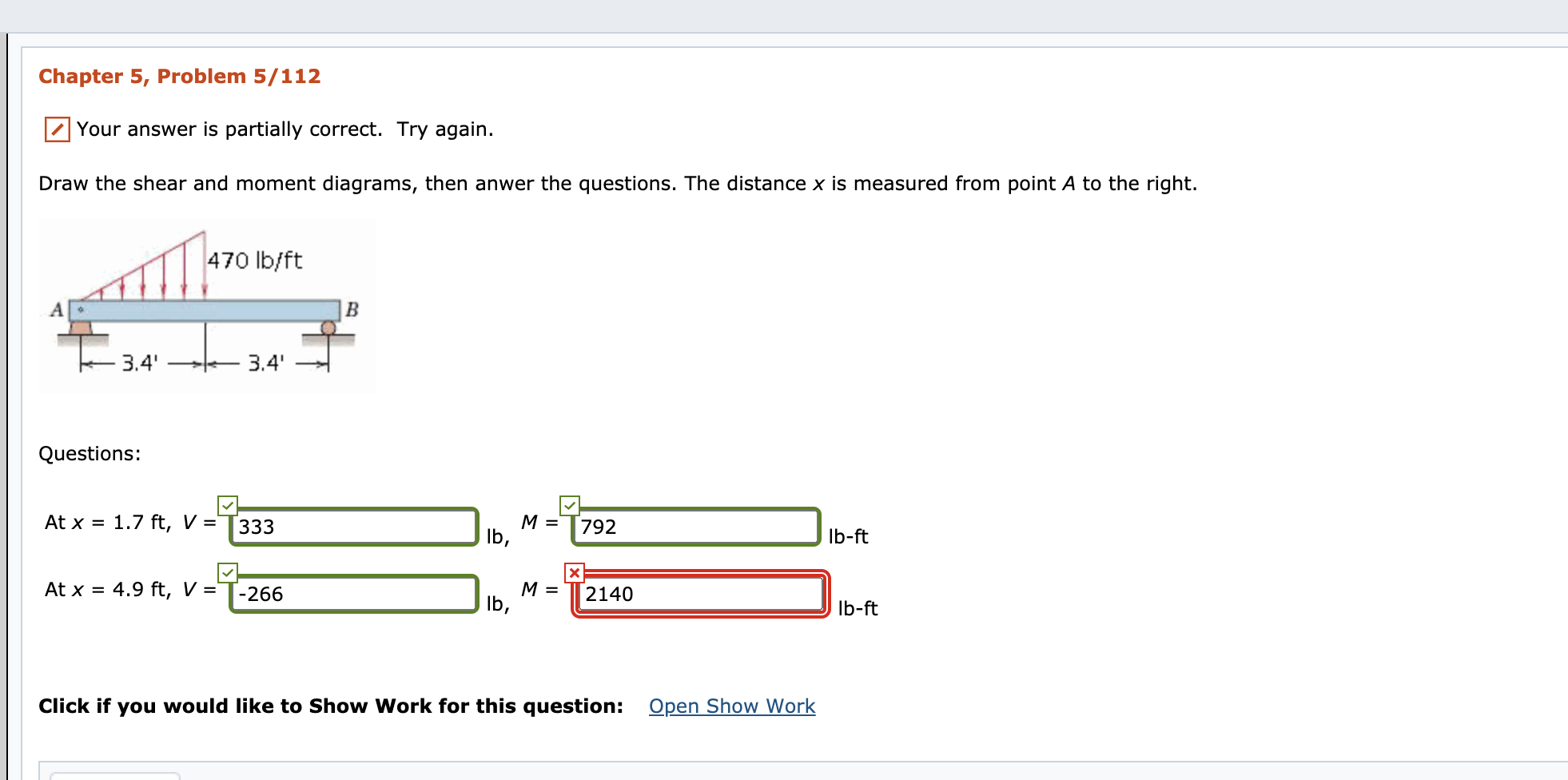 Solved Chapter 5, Problem 5/112 Your Answer Is Partially | Chegg.com