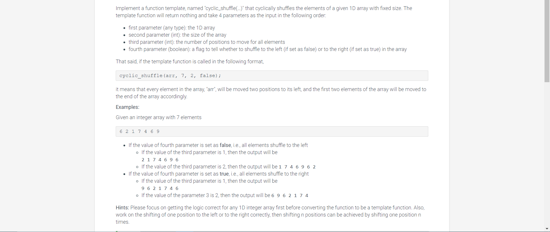 Solved Implement a function template, named | Chegg.com