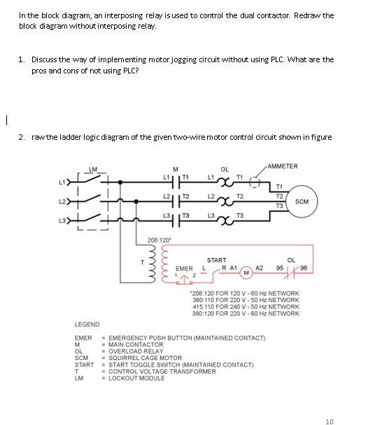 Solved In the block diagram, an interposing relay is used to