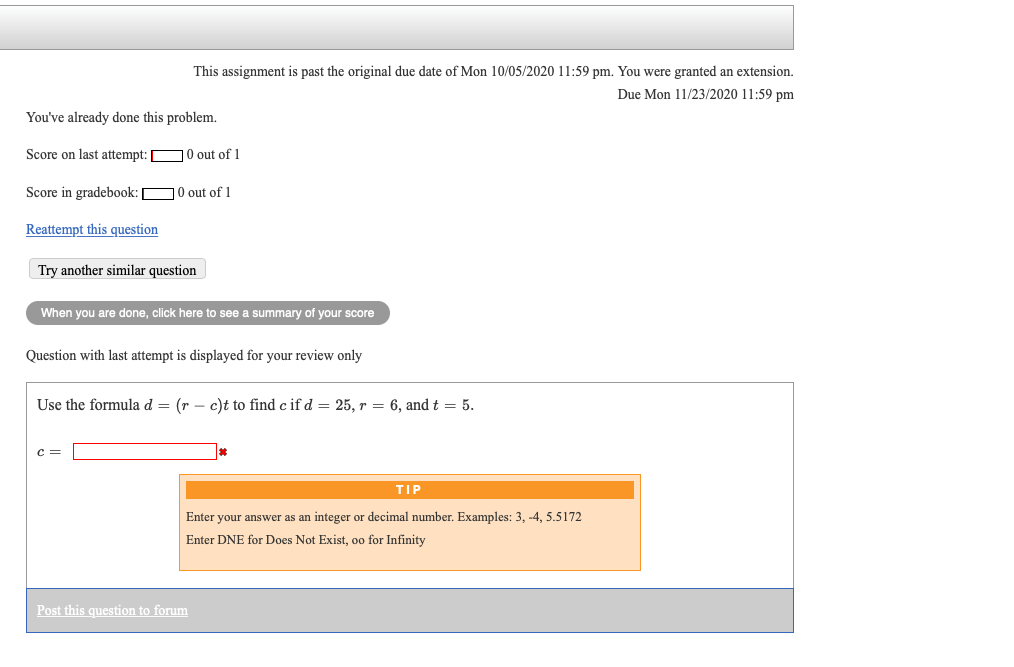 Solved This assignment is past the original due date of Mon | Chegg.com