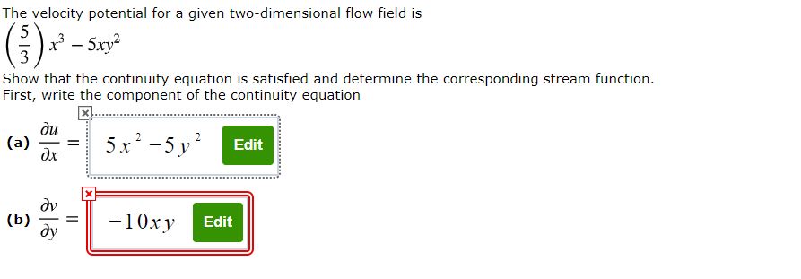Solved The velocity potential for a given two-dimensional | Chegg.com