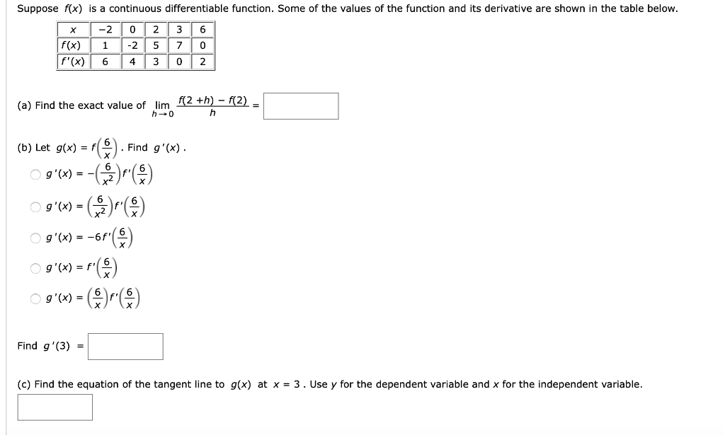 Solved Suppose F(x) Is A Continuous Differentiable Function. | Chegg.com