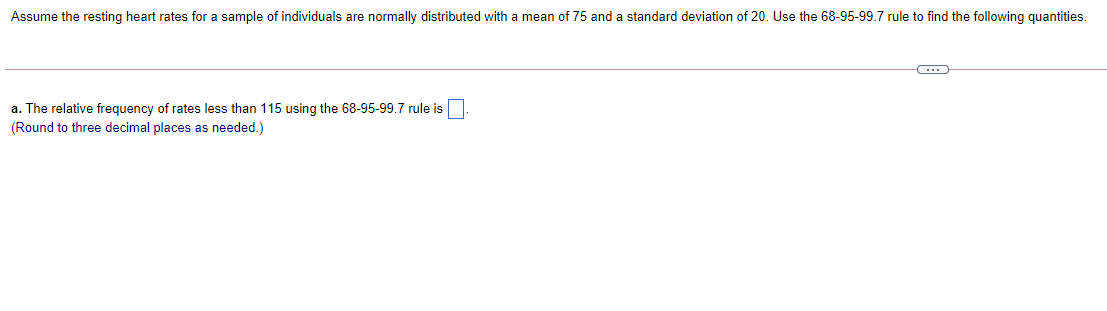 Solved Assume the resting heart rates for a sample of | Chegg.com