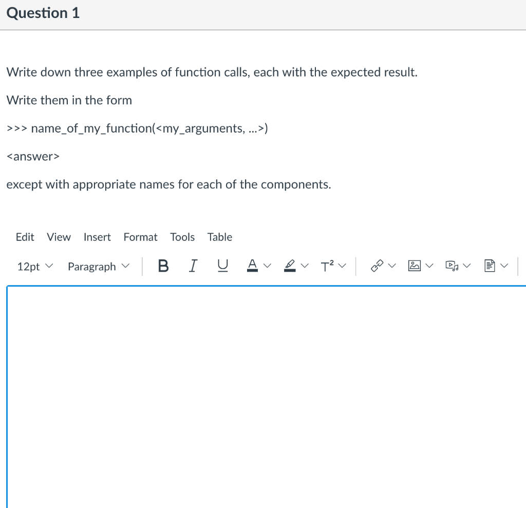 Question 1 Write down three examples of function | Chegg.com