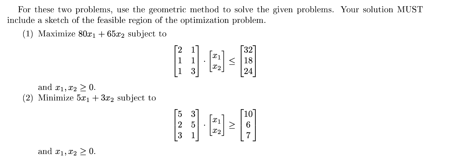 Equation Using Geometric Methods Solved For these two problems, use the geometric method to | Chegg.com