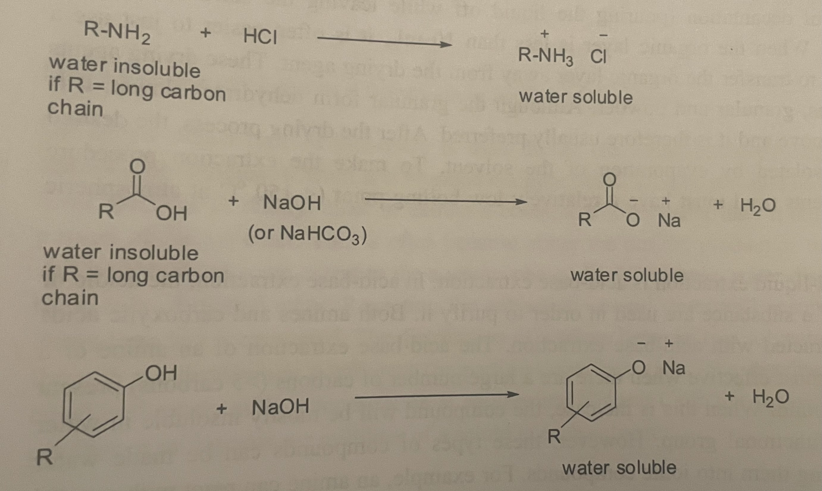 Solved water insoluble if R= long carbon chain water soluble | Chegg.com