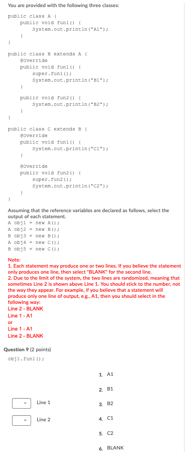 Solved You are provided with the following three classes: | Chegg.com