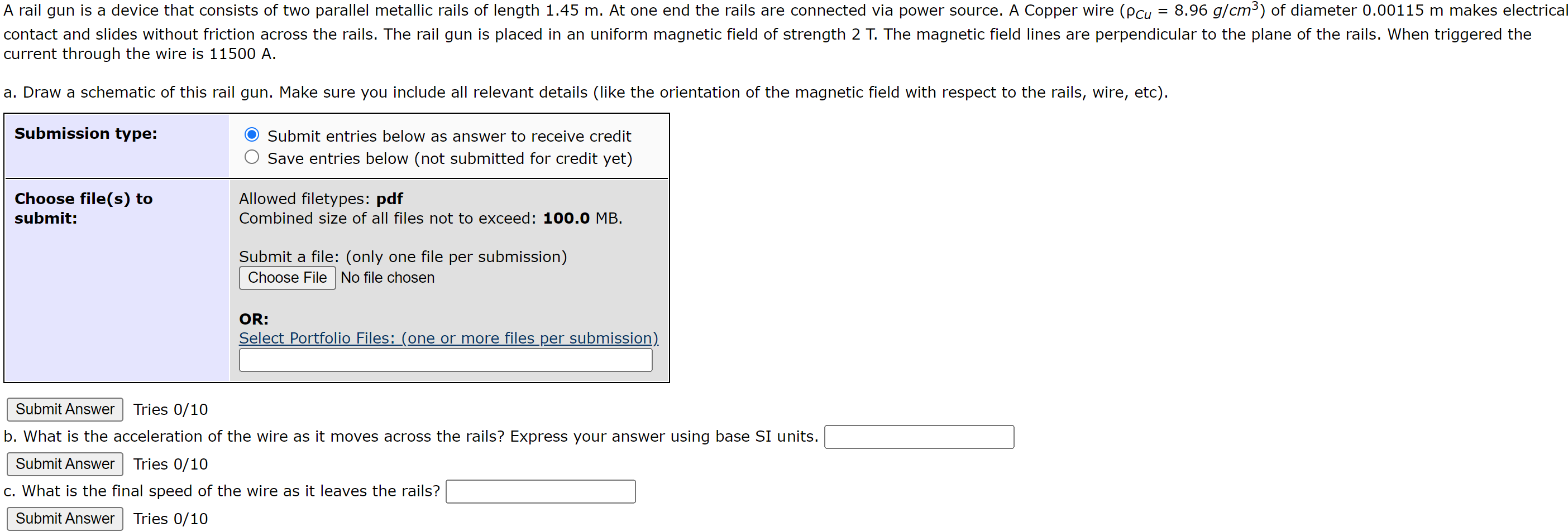 Solved current through the wire is 11500 A. a. Draw a | Chegg.com