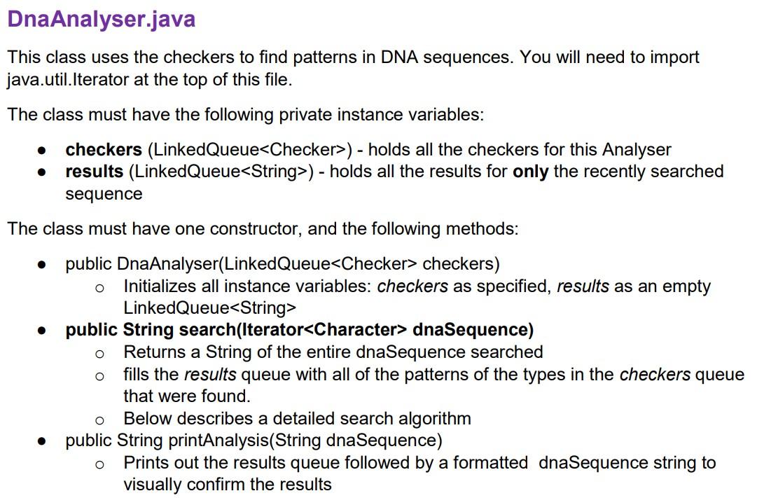 For this assignment, we are going to model DNA simply | Chegg.com