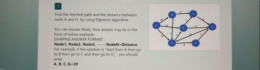 Find the shortest path and the distance between node | Chegg.com