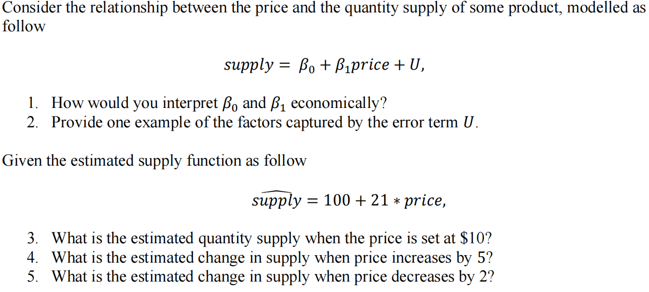 Consider the relationship between the price and the | Chegg.com