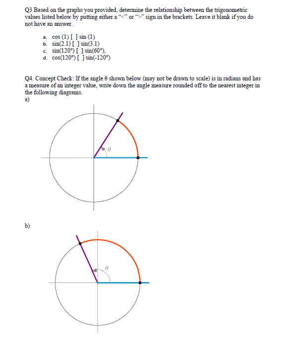 Solved c) d)Q5. We start on point (1,0) on the unit circle | Chegg.com