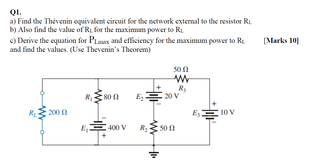 Solved Q1. a) Find the Thévenin equivalent circuit for the | Chegg.com