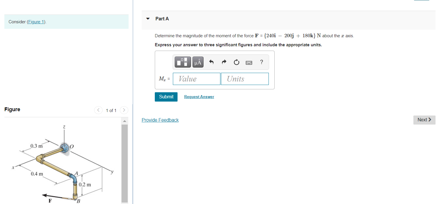 Solved Part A Consider (Figure 1). Determine the magnitude | Chegg.com