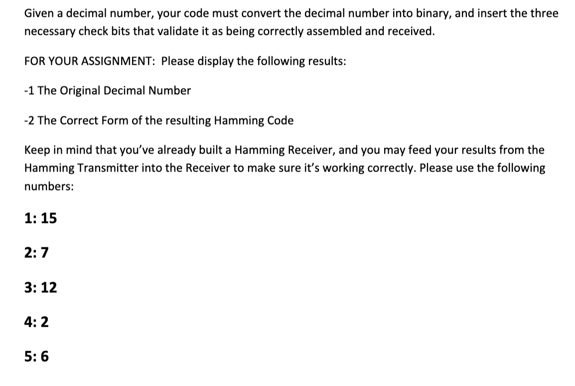 Solved Given a decimal number, your code must convert the | Chegg.com