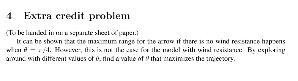 Solved 4 Extra credit problem (To be handed in on a separate | Chegg.com