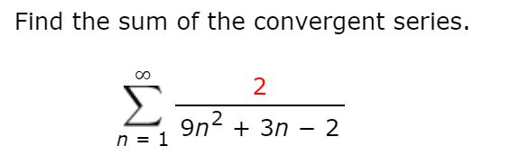 convergent geometric series