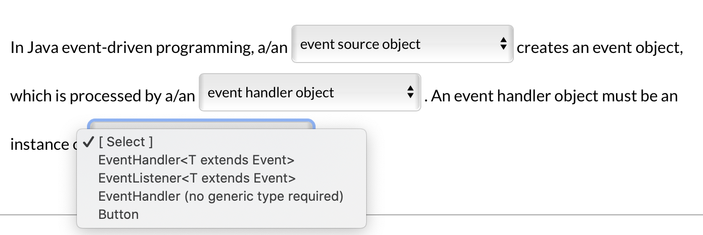 event handler in java