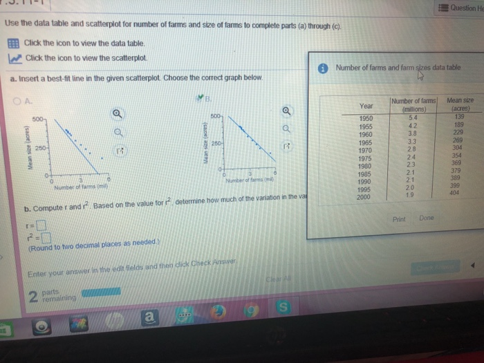 Solved Use the data table and scatterplot for number of | Chegg.com