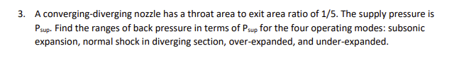 Solved A Converging-diverging Nozzle Has A Throat Area To | Chegg.com