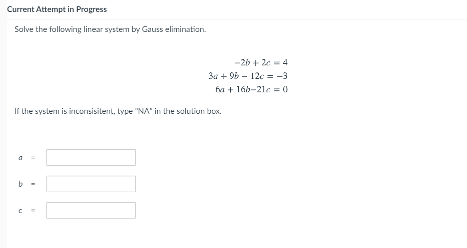 Solved Current Attempt in Progress Solve the following | Chegg.com