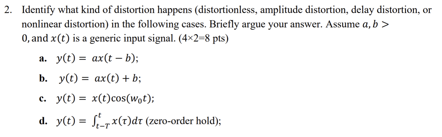 Solved 2. Identify What Kind Of Distortion Happens | Chegg.com