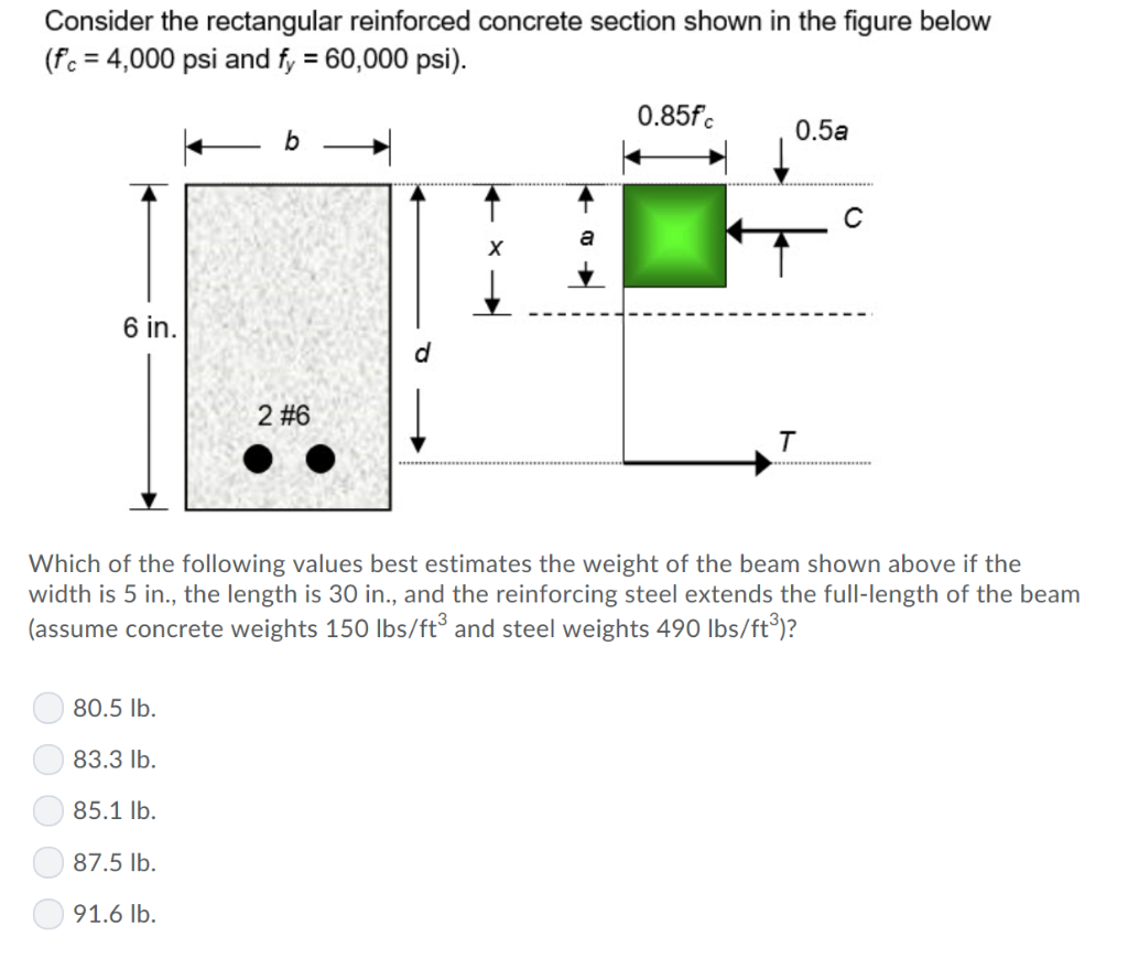 Solved Consider the rectangular reinforced concrete section | Chegg.com