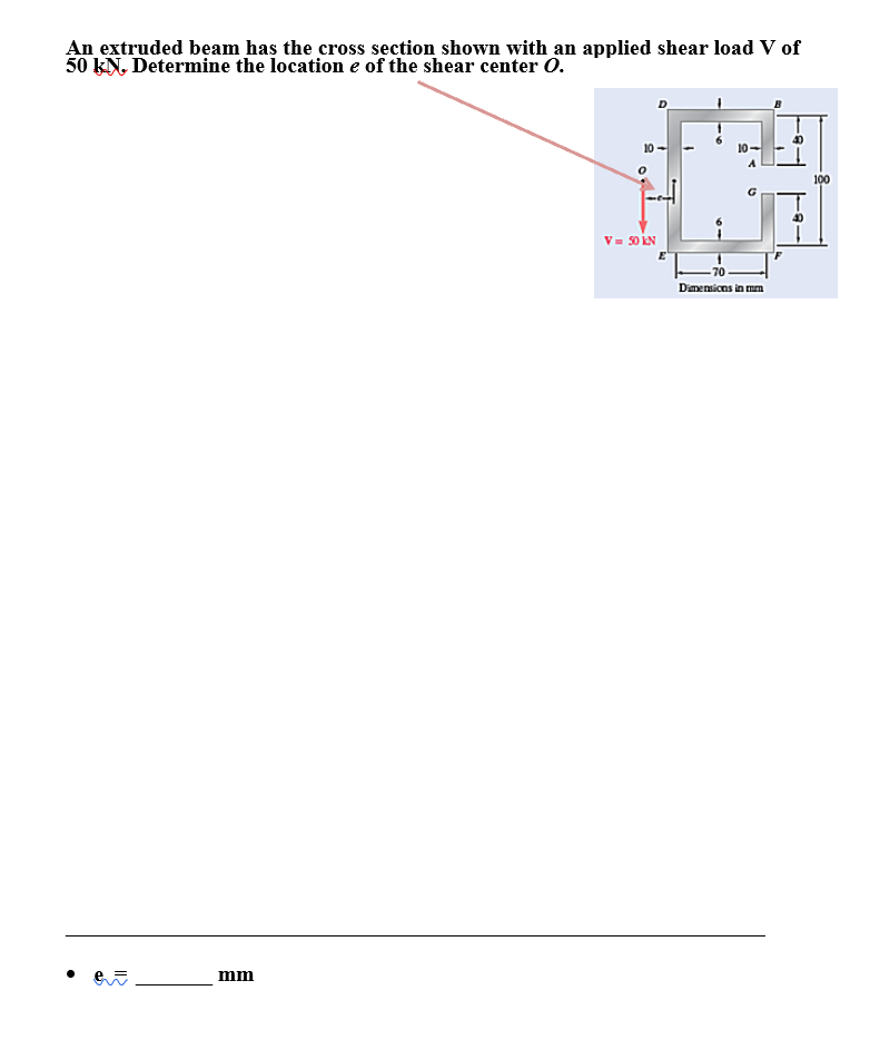 Solved An extruded beam has the cross section shown with an | Chegg.com
