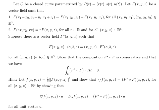 Solved Let C Be A Closed Curve Parametrized By R T R Chegg Com