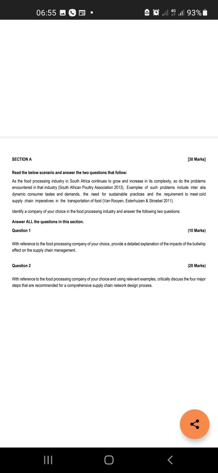 Solved SECTION A [30 Marks] Read the below scenario and | Chegg.com