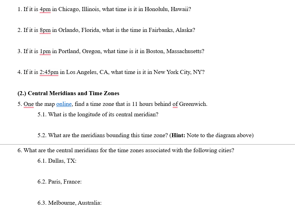 Solved Time Zone Concept Use this example to learn more | Chegg.com
