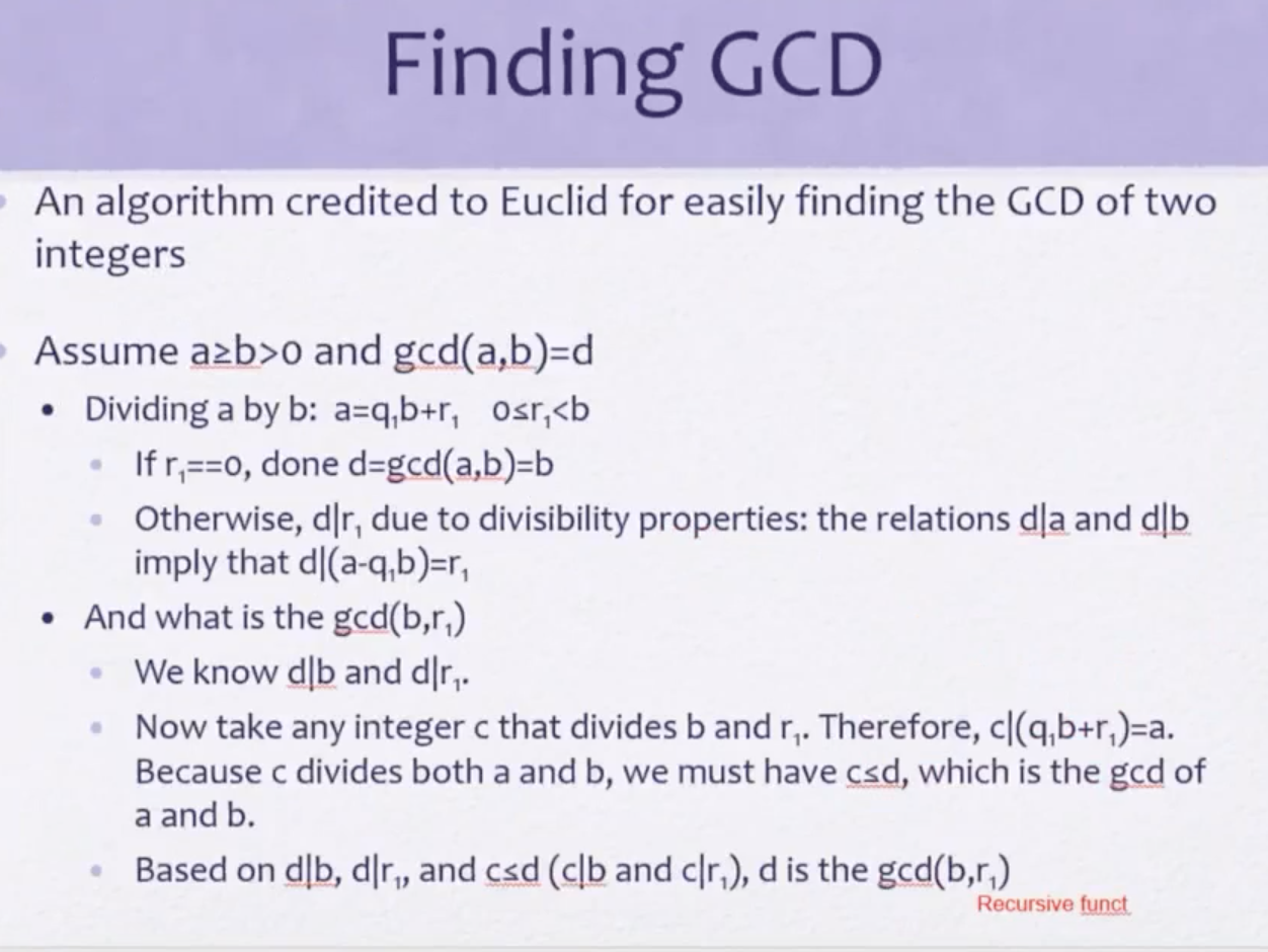 In gcd(a,b) if we have a recursion formula that works | Chegg.com