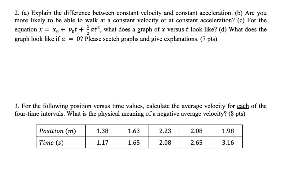 Solved 2. (a) Explain the difference between constant