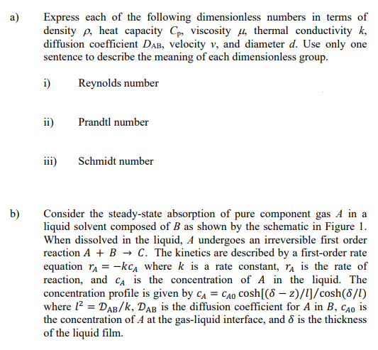 Solved Express each of the following dimensionless numbers | Chegg.com
