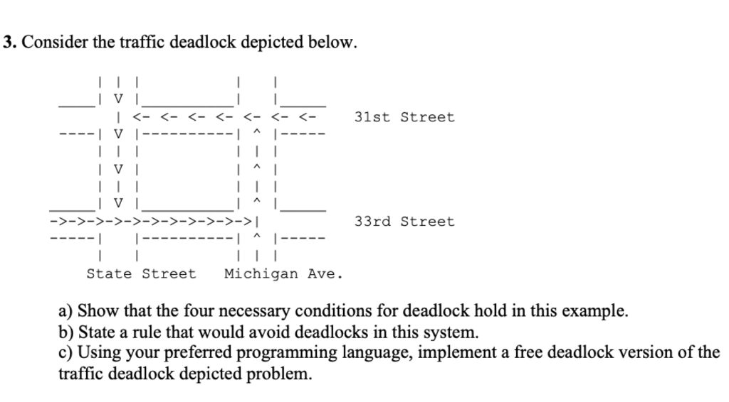 Solved 3. Consider The Traffic Deadlock Depicted Below. L