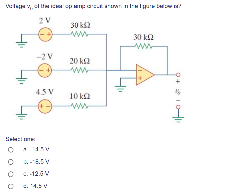 Solved Voltage v, of the ideal op amp circuit shown in the | Chegg.com