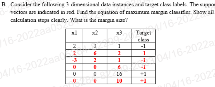 Solved B. Consider the following 3-dimensional data | Chegg.com