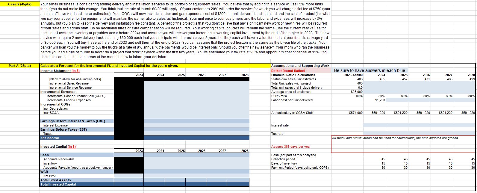 Calculate a Forecast for the Incremental I/S and | Chegg.com
