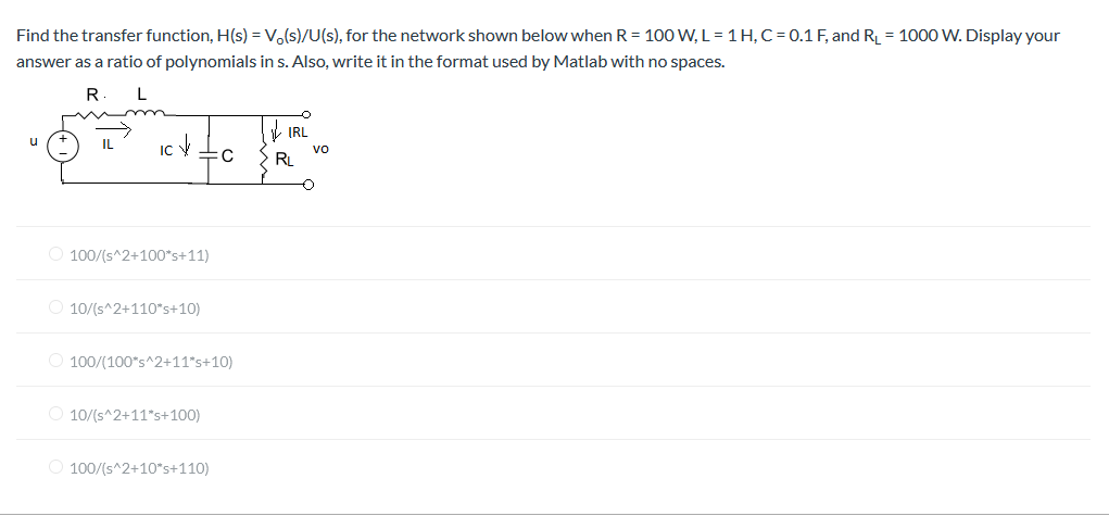 Solved Find The Transfer Function H S V S U S For Chegg Com