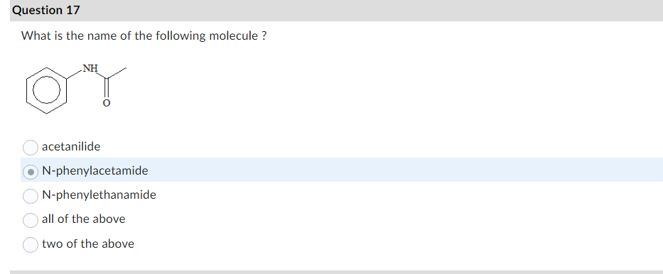 Solved What is the name of the following molecule? | Chegg.com