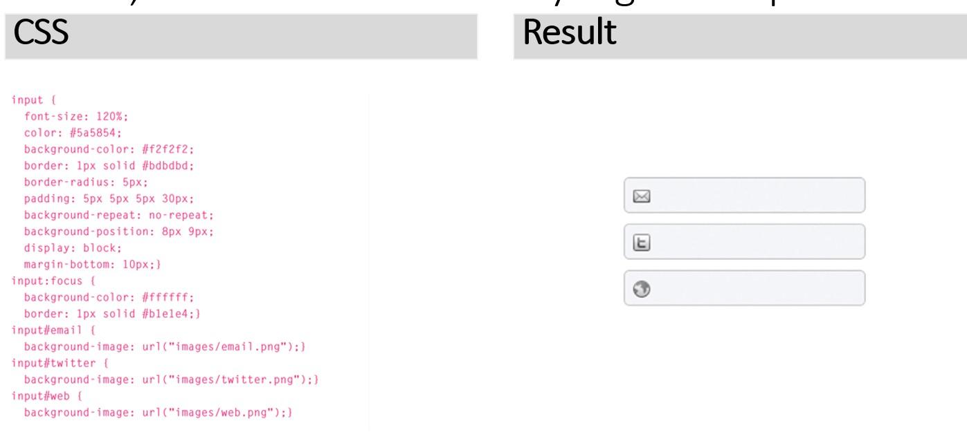 Solved CSS Result E input { font-size: 120%; color: #5a5854; | Chegg.com