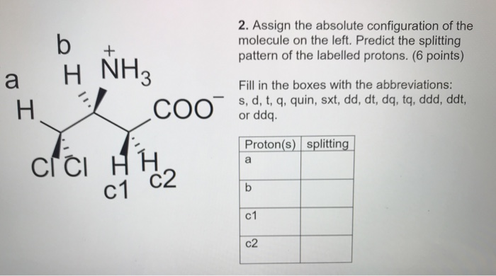 Solved 2. Assign the absolute configuration of the molecule | Chegg.com