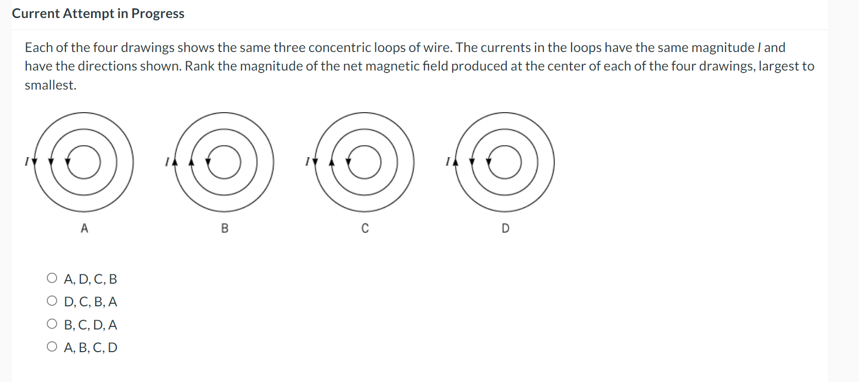 Solved Each of the four drawings shows the same three | Chegg.com