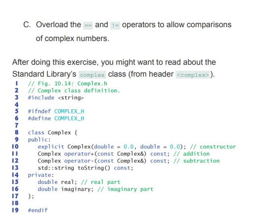 Solved Q1 -10.8 (In c++ please) Consider class Complex | Chegg.com