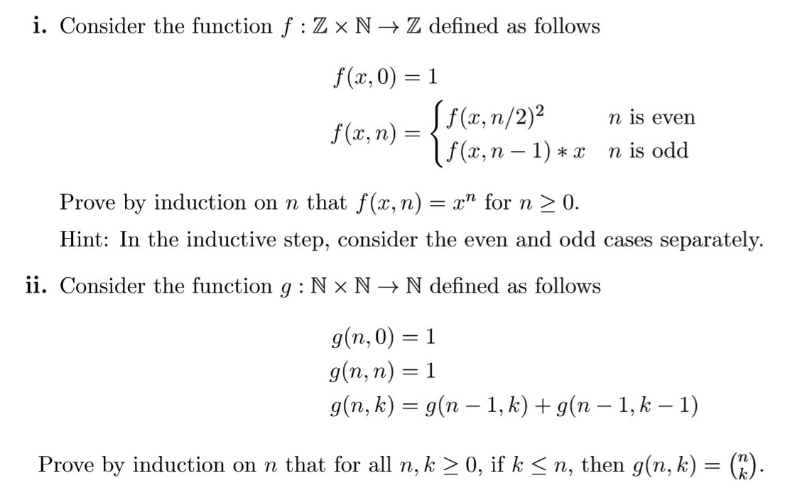 Solved Proving Strong inductance Consider the function f : | Chegg.com