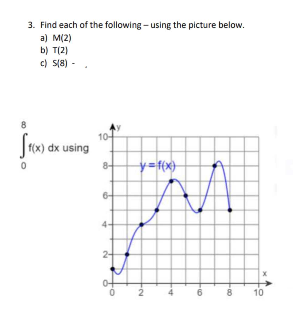 Solved 3. Find each of the following - using the picture | Chegg.com