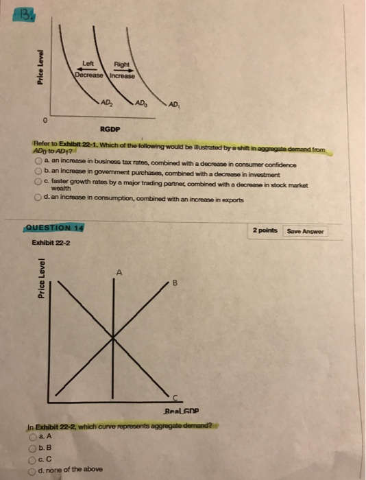 Solved QUEST 2 points Save Answer As the price level | Chegg.com