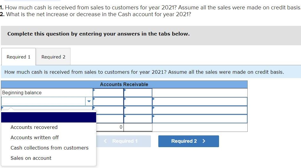 Solved How much cash is received from sales to customers