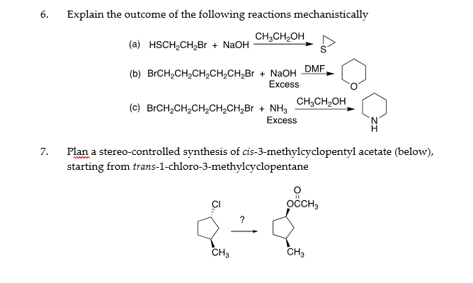 Solved 6. Explain the outcome of the following reactions | Chegg.com