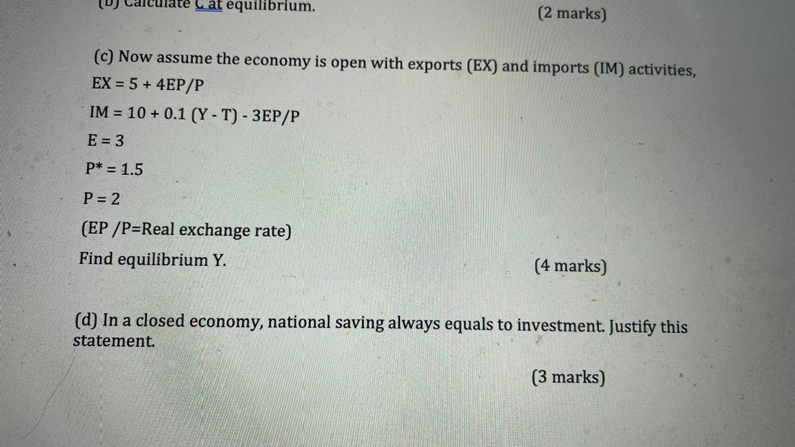 Solved Assume In A Closed Economy: C = 40 + 0.8 (Y-T) G = 10 | Chegg.com